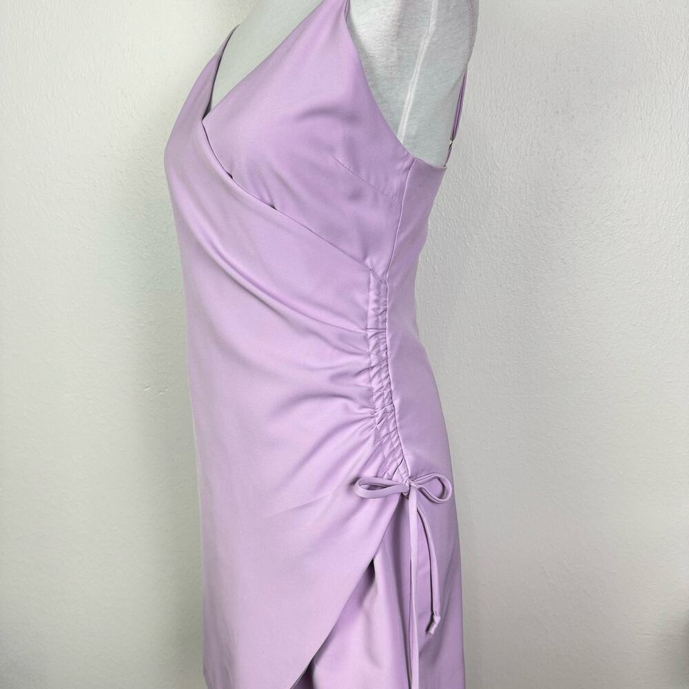 4SI3NNA | NWT Swipe Right Cassie Lilac Purple Mini Faux Wrap Dress - Picture 8 of 13